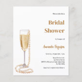 プロセきらめくスコ真珠のブライダルシャワー招待 (正面)