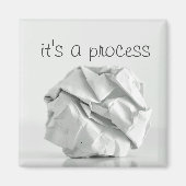 「プロセスだ」くしゃくしゃにした紙ボールマグネット マグネット (正面)