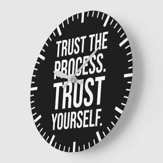 プロセスを信頼し、自分自身を信頼する – 成功 ラージ壁時計 (傾斜)