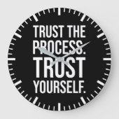 プロセスを信頼し、自分自身を信頼する – 成功 ラージ壁時計 (正面)