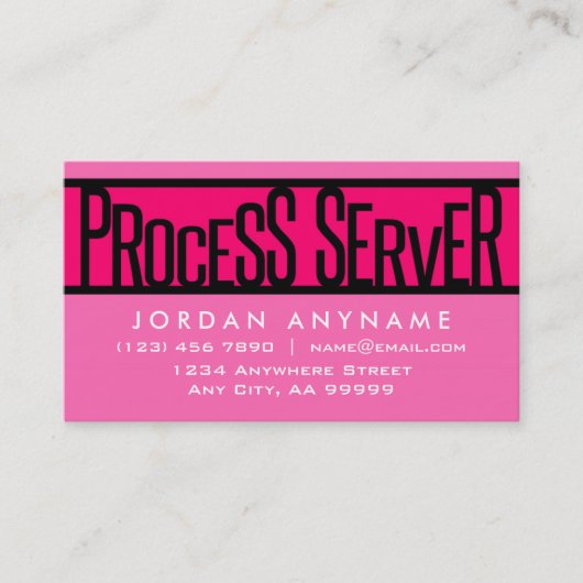 プロセスサーバーのホットピンクの名刺 名刺 (正面)