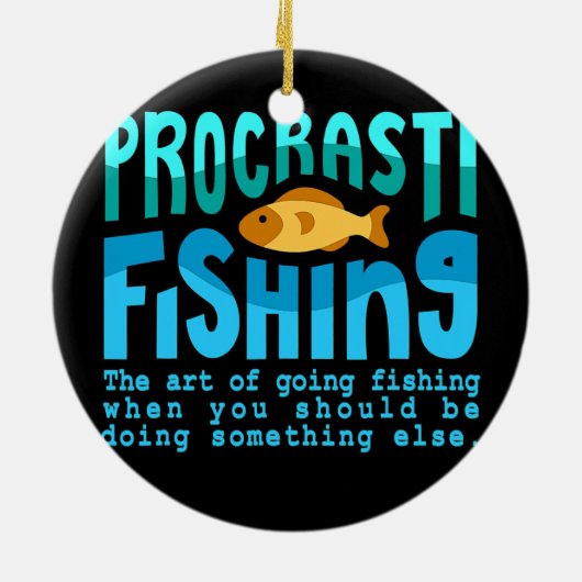 プロセスティフィング魚釣り引用文フィッシャーマンメンズ セラミックオーナメント (裏面)