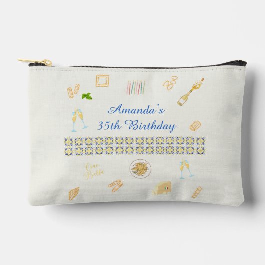 プロセッコとパスタの誕生日 アクセサリーポーチ (正面)