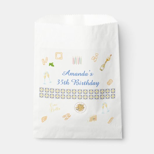 プロセッコとパスタの誕生日 フェイバーバッグ (正面)