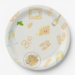 プロセッコとパスタの誕生日 ペーパープレート