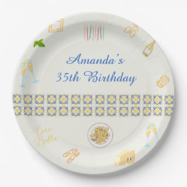 プロセッコとパスタの誕生日 ペーパープレート