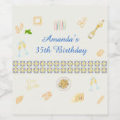 プロセッコとパスタの誕生日 ワインラベル (シングルラベル)