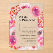 プロセッコとフラワーズブライダルシャワー アクリル招待状 (正面)