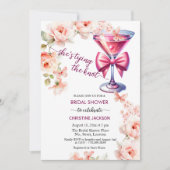 プロセッコグラス彼女は結び目ブライダルシャワー 招待状 (正面)