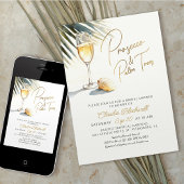 プロセッコパームツリーズトロピカルブライダルシャワー 招待状