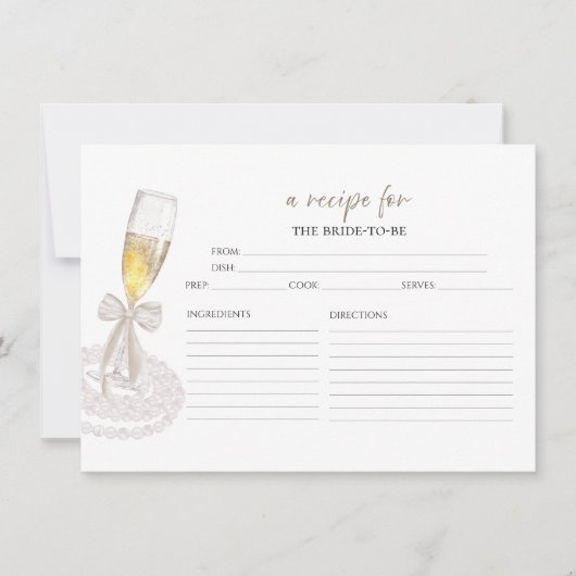 プロセッコフローラブライダルシャワーレシピカード 招待状 (正面)