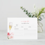 プロセッコフローラブライダルシャワーレシピカード 招待状 (スタンド正面)