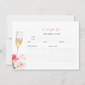 プロセッコフローラブライダルシャワーレシピカード 招待状 (正面)