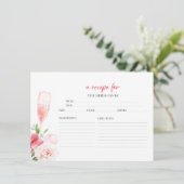 プロセッコフローラブライダルシャワーレシピカード 招待状 (スタンド正面)