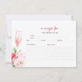 プロセッコフローラブライダルシャワーレシピカード 招待状 (正面)