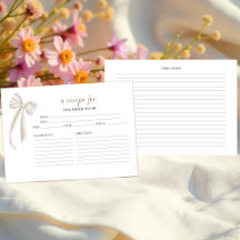 プロセッコフローラブライダルシャワーレシピカード