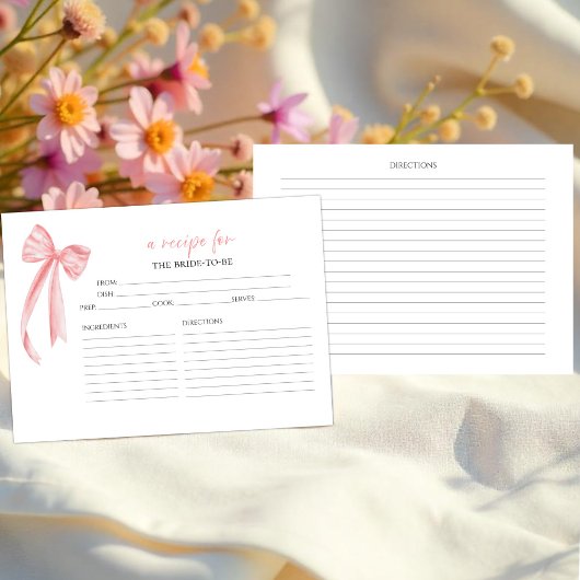 プロセッコフローラブライダルシャワーレシピカード 招待状