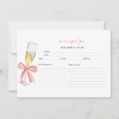 プロセッコフローラブライダルシャワーレシピカード 招待状 (正面)