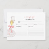 プロセッコフローラブライダルシャワーレシピカード 招待状 (正面)