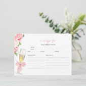 プロセッコフローラブライダルシャワーレシピカード 招待状 (スタンド正面)