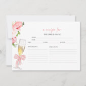 プロセッコフローラブライダルシャワーレシピカード 招待状 (正面)