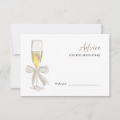 プロセッコブライダルシャワーアドバイスの花嫁カード 招待状 (正面)