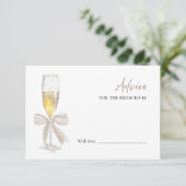 プロセッコブライダルシャワーアドバイスの花嫁カード 招待状 (スタンド正面)