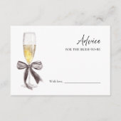 プロセッコブライダルシャワーアドバイスの花嫁カード 招待状 (正面)