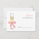 プロセッコブライダルシャワーアドバイスの花嫁カード 招待状 (正面)