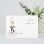 プロセッコブライダルシャワーアドバイスの花嫁カード 招待状 (スタンド正面)