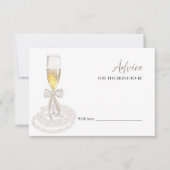 プロセッコブライダルシャワーアドバイスの花嫁カード 招待状 (正面)