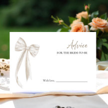 プロセッコブライダルシャワーアドバイスの花嫁カード