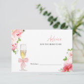 プロセッコブライダルシャワーアドバイスの花嫁カード 招待状 (スタンド正面)