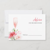 プロセッコブライダルシャワーアドバイスの花嫁カード 招待状 (正面)
