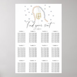 プロセッコブライダルシャワー座席表 ポスター