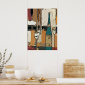 プロセッコワイン抽象芸術 ポスター (キッチン)