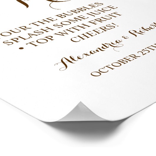 プロセッコ パンパス グラス ウェディングをグレードアップ ポスター (角)