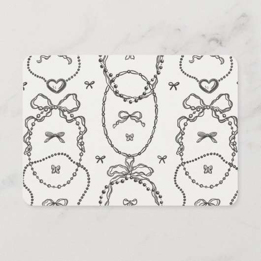 プロセッコ パール コケッティ ボウ ギフト レジストリー 挿入カード エンクロージャーカード (裏面)