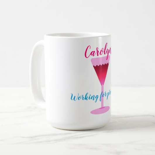 プロセッコ、ワイングラス、あなたの名前のために働く コーヒーマグカップ (正面左)