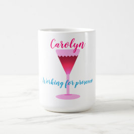 プロセッコ、ワイングラス、あなたの名前のために働く コーヒーマグカップ