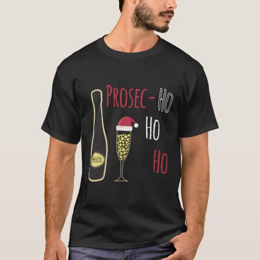 プロセッコ 検察 ホホホ 笑えるサンタ帽子 スパークリング Tシャツ (正面)