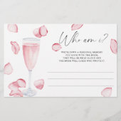 プロセッコ – 私は誰かブライダルシャワーゲーム 便箋 (正面)