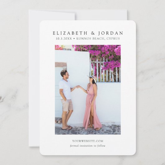 プロタラ結婚キプロスの行先日付を保存 招待状 (裏面)