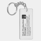 プロダクションマネージャーおもしろい – 映画クルー キーホルダー (正面左)