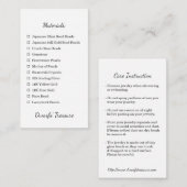 プロダクトの証明書。 情報詳細 エンクロージャーカード (正面/裏面)