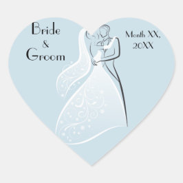 プロダクト青いレトロの結婚式のダンサーのCoordをカスタマイズ ハートシール