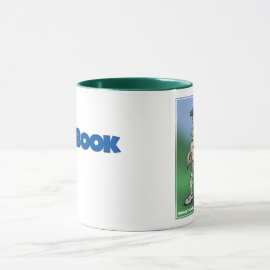 プロチャックのKlubbs-のmyFarcebookのゴルフ教えること マグカップ (中央)