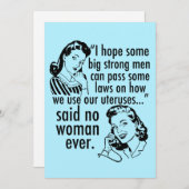 プロチョイスおもしろいフェミニスト政治漫画カード (正面/裏面)