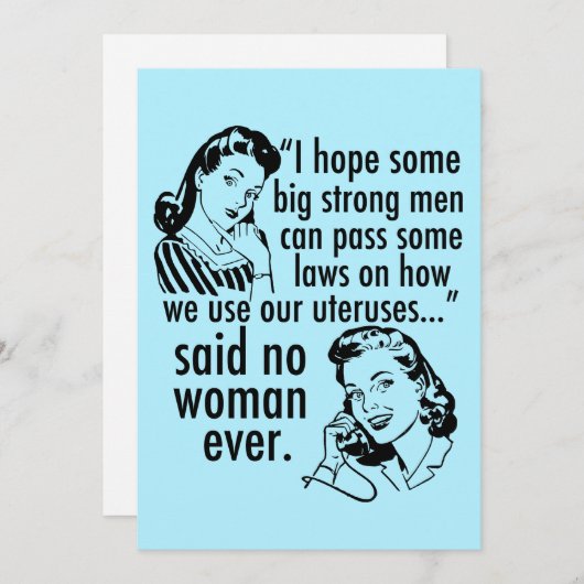 プロチョイスおもしろいフェミニスト政治漫画カード (正面/裏面)