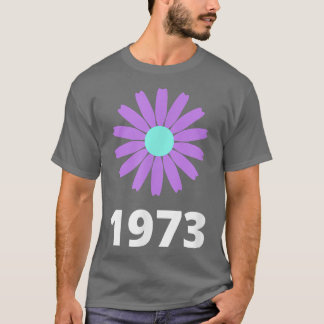 プロチョイスパープルとブルーフラワー1973フェミニズムFl Tシャツ
